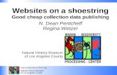Websites on a shoestring Good cheap collection data publishing N. Dean Pentcheff Regina Wetzer