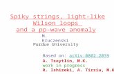 Spiky strings, light-like Wilson loops  and a pp-wave anomaly