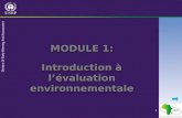 MODULE 1: Introduction à l’évaluation environnementale