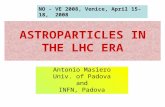 ASTROPARTICLES IN THE LHC ERA