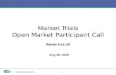 Market Trials Open Market Participant Call