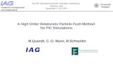 A High Order Relativistic Particle Push Method  for PIC Simulations