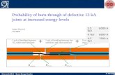 Probability of burn-through of defective 13 kA joints at increased energy levels Arjan Verweij