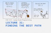 Lecture 31: Finding the Best Path