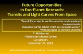 Future Opportunities  In  Exo -Planet Research: Transits and Light Curves From Space