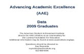 Advancing Academic Excellence (AAE) Data  2009 Graduates