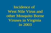 Incidence of   West Nile Virus and other Mosquito Borne Viruses in Virginia  in 2003