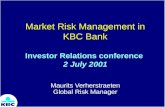Market Risk Management in KBC Bank Investor Relations conference  2 July 2001