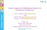 Some Aspects of Wideband Speech in Enterprise Telephony