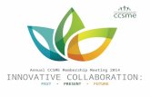 Annual CCSME Membership Meeting 2014 INNOVATIVE COLLABORATION: PAST  •   PRESENT   •  FUTURE