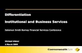 Differentiation Institutional and Business Services