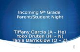 Incoming 9 th  Grade  Parent/Student Night