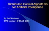 Distributed Control Algorithms for Artificial Intelligence