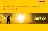 Introduction to Business Continuity Management