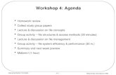 Workshop 4: Agenda