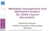 Metadata management and digitization project  for CERN Council documents  - Sandrine Reyes -
