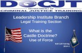 Leadership Institute Branch Legal Training Section What is the  Castle Doctrine?  Use of Force