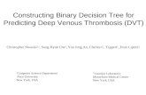 Constructing Binary Decision Tree for Predicting Deep Venous Thrombosis (DVT)