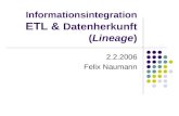 Informationsintegration ETL &  Datenherkunft ( Lineage )