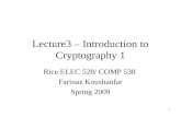 Lecture3 – Introduction to Cryptography 1