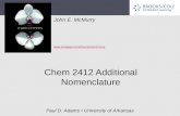 Chem 2412 Additional Nomenclature