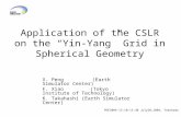 Application of the CSLR on the “Yin-Yang” Grid in Spherical Geometry