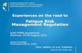 Experiences on the road to Fatigue Risk Management Regulation