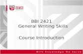BBI 2421 General Writing Skills Course Introduction