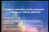 Optical detection of the emission nebulae in nearby galaxies