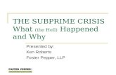 THE SUBPRIME CRISIS What  (the Hell)  Happened and Why