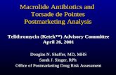 Macrolide Antibiotics and  Torsade de Pointes Postmarketing Analysis