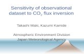 Sensitivity of observational dataset to CO 2  flux inversion