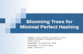 Blooming Trees for Minimal Perfect Hashing