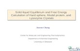 Solid-liquid Equilibrium and Free Energy  Calculation of Hard-sphere, Model protein, and