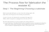 The Process flow for fabrication the resister IC