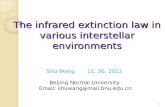 The infrared extinction law in various interstellar environments