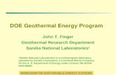 DOE Geothermal Energy Program