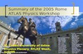 Summary of the 2005 Rome  ATLAS Physics Workshop