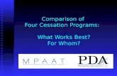 Comparison of  Four Cessation Programs:   What Works Best ? For Whom?