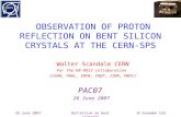 OBSERVATION OF PROTON REFLECTION ON BENT SILICON CRYSTALS AT THE CERN-SPS