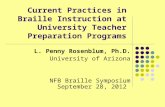Current Practices in Braille Instruction at University Teacher Preparation Programs