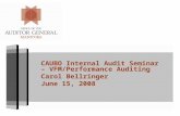 CAUBO Internal Audit Seminar – VFM/Performance Auditing Carol Bellringer June 15, 2008