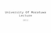 University Of Moratuwa Lecture