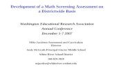 Development of a Math Screening Assessment on a Districtwide Basis