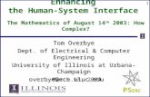 Tom Overbye Dept. of Electrical & Computer Engineering University of Illinois at Urbana-Champaign