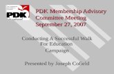 PDK Membership Advisory Committee Meeting September 27, 2007