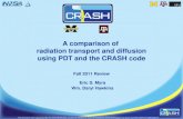 A comparison of  radiation transport and diffusion using PDT and the CRASH code Fall 2011 Review