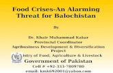 Food Crises-An Alarming Threat for Balochistan By