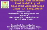 Financial and Economic Profitability of Selected Agricultural Crops in Bangladesh