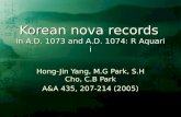 Korean nova records in A.D. 1073 and A.D. 1074: R Aquarii